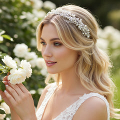 ATHENA COLLECTION - ETERNAL GARLAND HEADBAND - SILVER (AHB56)