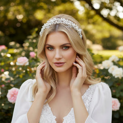 ATHENA COLLECTION - ETERNAL GARLAND HEADBAND - SILVER (AHB56)