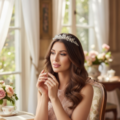 SASSB COLLECTION - SILVER EXTRAVAGANCE TIARA - (TIARA 23) 14K GOLD