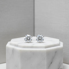 CUBIC ZIRCONIA COLLECTION - SIMULATED 5MM DIAMOND EARRINGS - CZER547