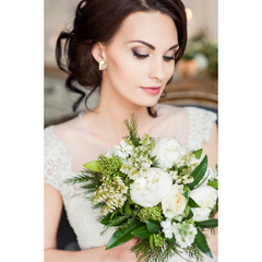 CUBIC ZIRCONIA COLLECTION - DAISY SPARKLE EARRINGS - 18K GOLD PLATED - CZER548