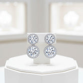 CUBIC ZIRCONIA COLLECTION - SPARKLE GEM EARRINGS - CZER549 SILVER