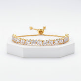 CUBIC ZIRCONIA COLLECTION - BEJEWELLED BRACELET - GOLD - BR106