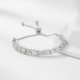 CUBIC ZIRCONIA COLLECTION - BEJEWELLED BRACELET - SILVER - BR106