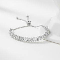 CUBIC ZIRCONIA COLLECTION - BEJEWELLED BRACELET - SILVER - BR106