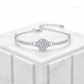 CUBIC ZIRCONIA COLLECTION - CRYSTAL GEM BRACELET - SILVER - BR110