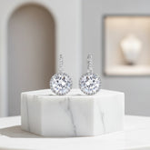 CUBIC ZIRCONIA COLLECTION - CHIC SPARKLE EARRINGS - CZER555 (SILVER)