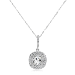 CUBIC ZIRCONIA COLLECTION - SHIMMER EARRINGNECKLACE - CZNK124 SILVER