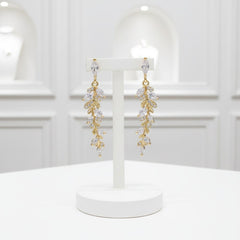 CUBIC ZIRCONIA COLLECTION - DAINTY STARLET EARRINGS - CZER559 (18K GOLD)