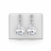 CUBIC ZIRCONIA COLLECTION - DAINTY CRYSTAL DROP EARRINGS - CZER560 SILVER