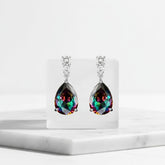 CUBIC ZIRCONIA COLLECTION - DAINTY RAINBOW CRYSTAL DROP EARRINGS -CZER560