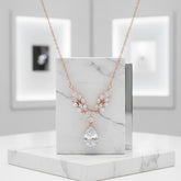 CUBIC ZIRCONIA COLLECTION - VINTAGE VINE NECKLACE - CZNK125 ROSE GOLD