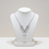CUBIC ZIRCONIA COLLECTION - VINTAGE VINE NECKLACE - CZNK125 SILVER
