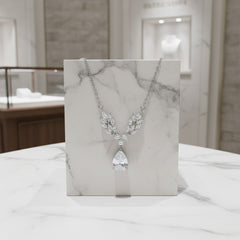 CUBIC ZIRCONIA COLLECTION - VINTAGE VINE NECKLACE - CZNK125 SILVER