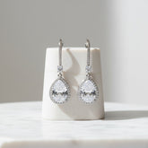 CUBIC ZIRCONIA COLLECTION - SPARKLE GEM EARRINGS - CZER562 SILVER