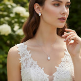 CUBIC ZIRCONIA COLLECTION - SPARKLE GEM NECKLACE - NK126 (SILVER)