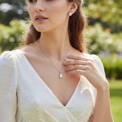 CUBIC ZIRCONIA COLLECTION - SPARKLE GEM NECKLACE - NK126 (SILVER)