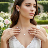 CUBIC ZIRCONIA COLLECTION - SPARKLE GEM NECKLACE - NK126 (ROSE GOLD)