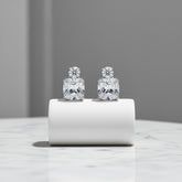 CUBIC ZIRCONIA COLLECTION - BEDAZZLE EARRINGS - CZER563 - (SILVER)