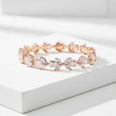 CUBIC ZIRCONIA COLLECTION - EXQUISITE SPARKLE BRACELET - ROSE GOLD - (BR111)