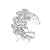 CUBIC ZIRCONIA COLLECTION - CRYSTALLURE COCKTAIL RING - SILVER R13
