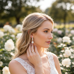 CUBIC ZIRCONIA COLLECTION - SIMPLY SPARKLE EARRINGS - CZER567 ROSE GOLD