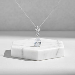 CUBIC ZIRCONIA COLLECTION - SIMPLY SPARKLE NECKLACE - NK129- SILVER