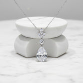 CUBIC ZIRCONIA COLLECTION - SIMPLY SPARKLE NECKLACE - NK129- SILVER