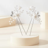 ATHENA COLLECTION - VINTAGE CHARM HAIR PINS - SILVER (PIN48) (PAIR)
