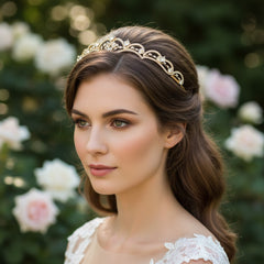 ATHENA COLLECTION - ETERNALLY CRYSTAL TIARA - AHB65 GOLD