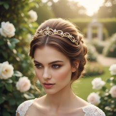 ATHENA COLLECTION - ETERNALLY CRYSTAL TIARA - AHB65 GOLD