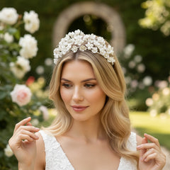 ATHENA COLLECTION - FLORAL EXTRAVAGANCE TIARA -AHB63