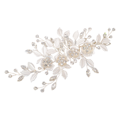 ATHENA COLLECTION - FLORAL ROMANCE HEADPIECE- HC222 SILVER