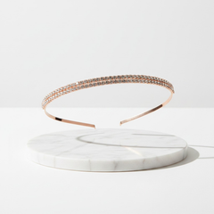 ATHENA COLLECTION - DOUBLE ROW CRYSTAL HEADBAND - ROSE GOLD AHB71