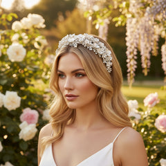 ATHENA COLLECTION - EXQUISITE LUXE HEADBAND - SILVER AHB64