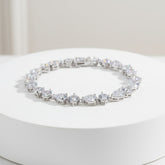 CUBIC ZIRCONIA COLLECTION - CRYSTAL SPARKLE BRACELET -BR118 SILVER