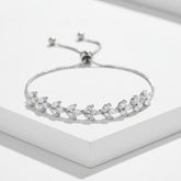CUBIC ZIRCONIA COLLECTION - CRYSTAL DAZZLE BRACELET - SILVER - ADJUSTABLE -BR119