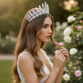 CUBIC ZIRCONIA COLLECTION - STARLET LUXE TIARA - AHB73 SILVER