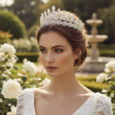 CUBIC ZIRCONIA COLLECTION - STARLET LUXE TIARA - AHB73 SILVER