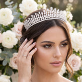 CUBIC ZIRCONIA COLLECTION - DIAMOND LUXE TIARA AHB74 SILVER