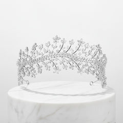 CUBIC ZIRCONIA COLLECTION - CRYSTAL ENCHANTMENT HEADPIECE - AHB78 SILVER