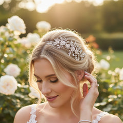 CUBIC ZIRCONIA COLLECTION - BEDAZZLE CRYSTAL HEADPIECE - AHB83