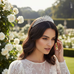 CUBIC ZIRCONIA COLLECTION - CRYSTAL SHIMMER TIARA - AHB81