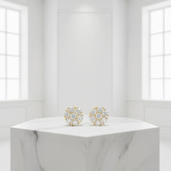 CUBIC ZIRCONIA COLLECTION - GRACEFUL GLITZY EARRINGS - CZER573 GOLD
