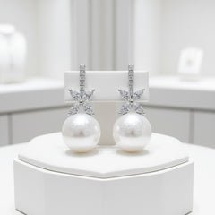 CUBIC ZIRCONIA COLLECTION - ELEGANCE OF PEARL EARRINGS - CZERCZER576