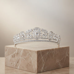 CUBIC ZIRCONIA COLLECTION - STARLET GLAM TIARA - AHB87