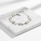 CUBIC ZIRCONIA COLLECTION - DAINTY STARLET BRACELET - BR122- SILVER