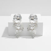 ATHENA COLLECTION - PEARLESCENT EARRINGS - CZER582 SILVER