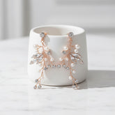 ATHENA COLLECTION - CASCADES OF PEARL EARRINGS - CZER583 ROSE GOLD