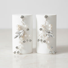 ATHENA COLLECTION - CASCADES OF PEARL EARRINGS - CZER583 SILVER